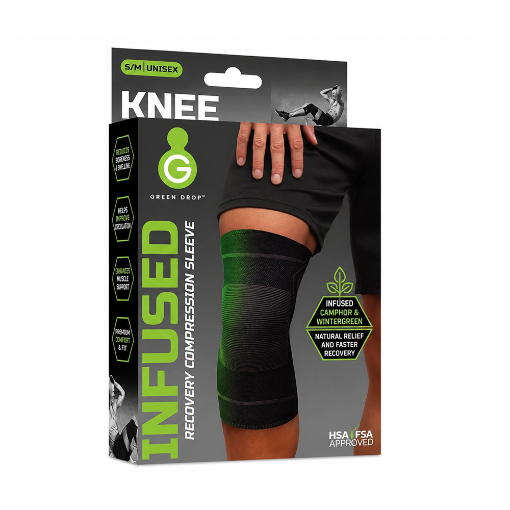 Infused knee compression sleeve