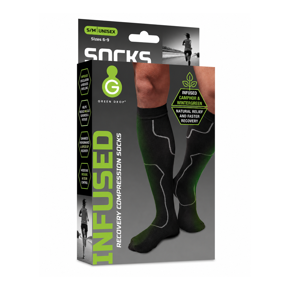 Infused recovery compression socks